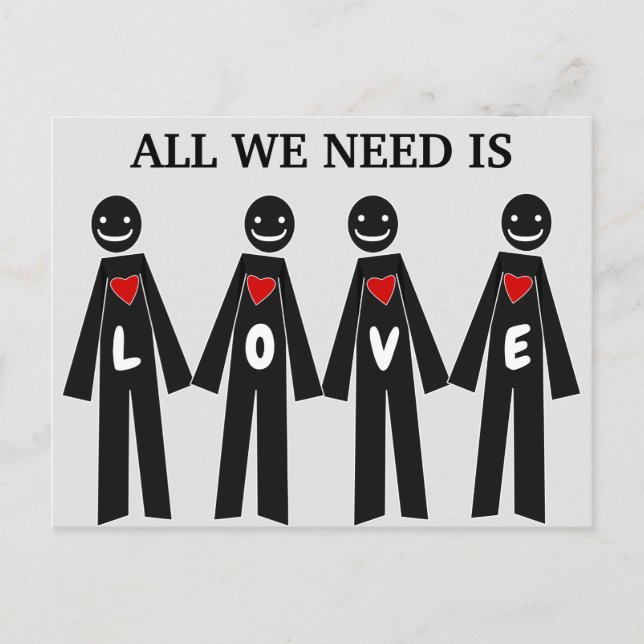 ALL WE NEED IS Cute LOVE Message Postcard (Front)