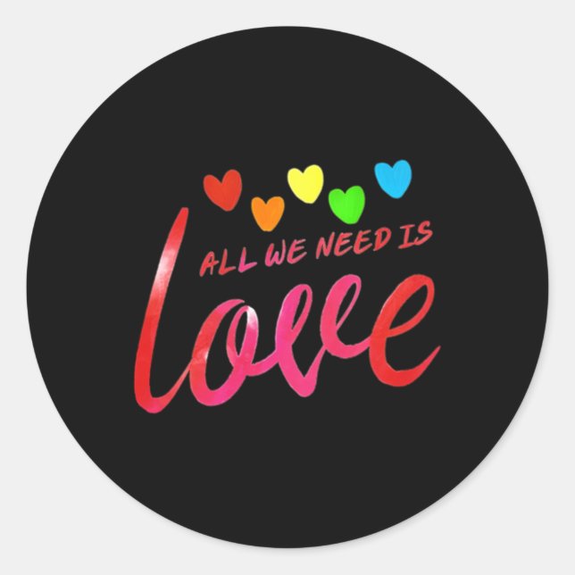 All We Need Is Love Rainbow Heart Design Sticker  (Front)