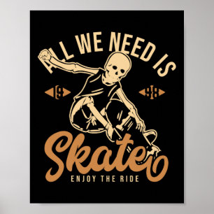 All We Need Is Skate Enjoy The Ride 1998 Skateboar Poster