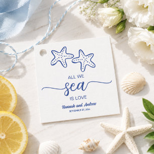 All we Sea is Love Chic Starfish Couple Wedding Favour Tags