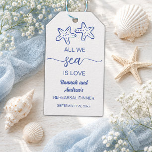 All we Sea is Love Starfish Rehearsal Dinner   Gift Tags