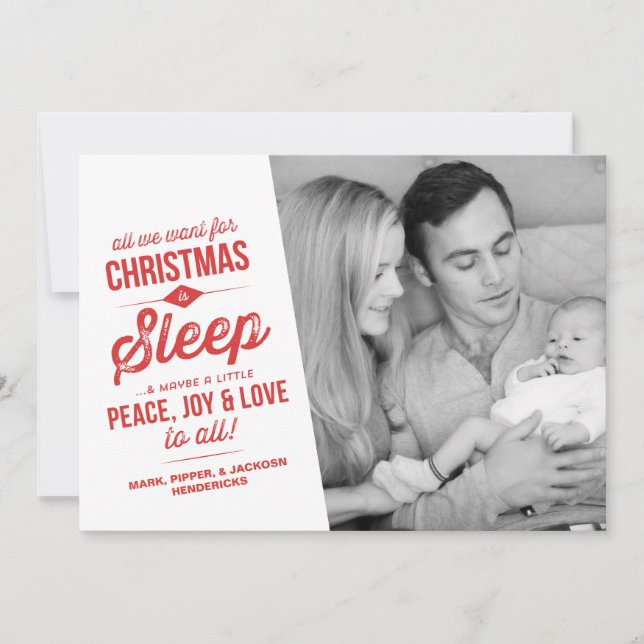 All We Want For Christmas Is Sleep | Photo Card (Front)