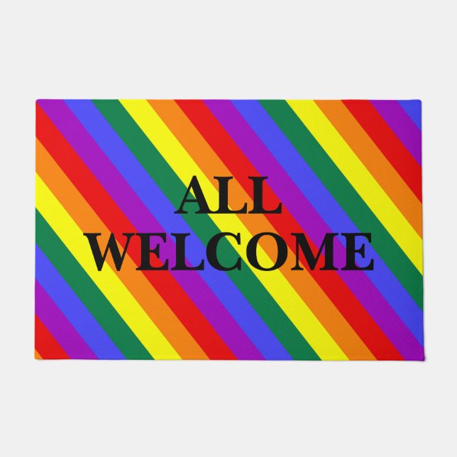  All Welcome  LGBT Colours Doormat (Front)