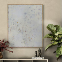 All White Abstract Wall Art Painting Art Print