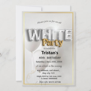 All White Affair or party Invitation