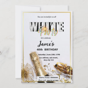 All White Affair or party Invitation