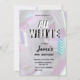 All White Affair or party Invitation
