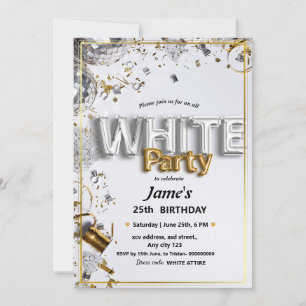 All White Affair or party Invitation