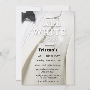 All White Affair or party Luxury Invitation