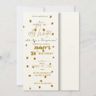 All white affair surprise  invitation