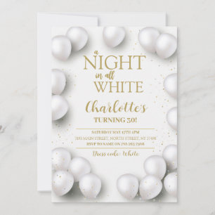 All White Birthday Party A Night In All White  Invitation