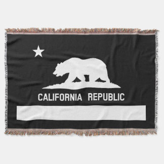 All White Cali Flag Woven Throw Blanket