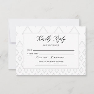 All White Party Birthday RSVP Reply Card