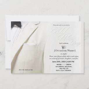 All White Party Luxury  Invitation