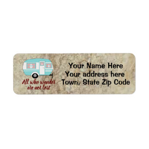 All Who Wander Are Not Lost Camper Return Address Label
