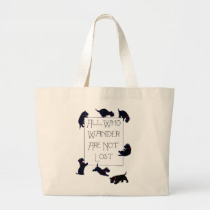 All who wander . . . Scotties, too! Large Tote Bag