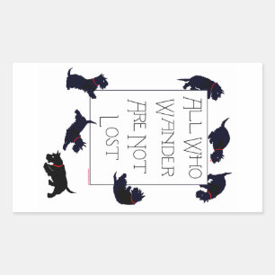 All who wander . . . Scotties, too! Rectangular Sticker