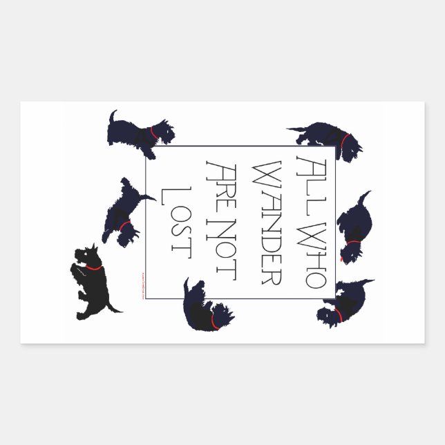 All who wander . . . Scotties, too! Rectangular Sticker (Front)