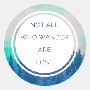 All Who Wander Travel Quote Classic Round Sticker