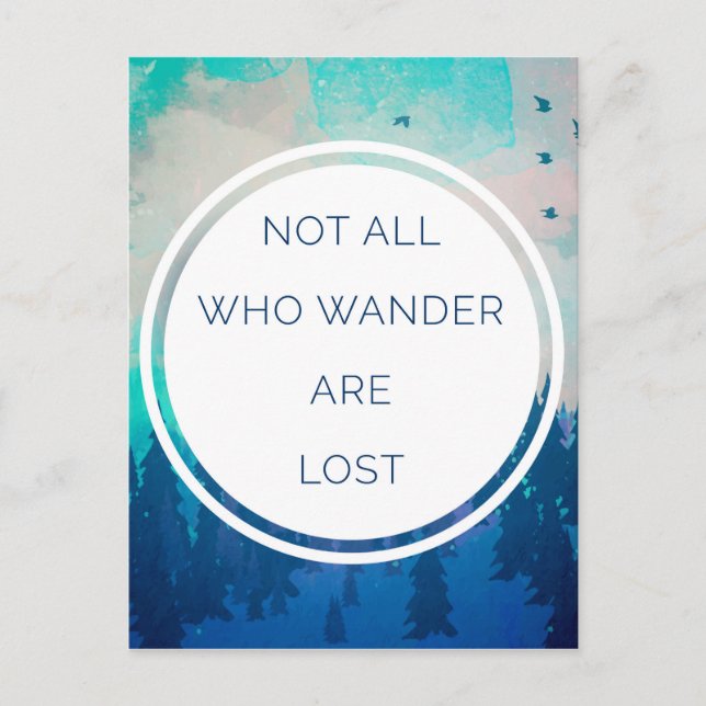 All Who Wander Travel Quote Postcard (Front)