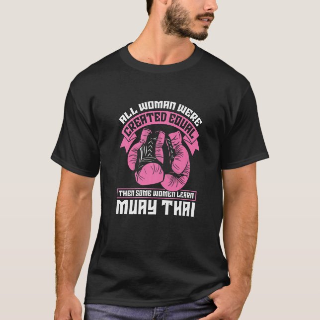 All Woman Were Created Equal Fighter Combat Love M T-Shirt (Front)