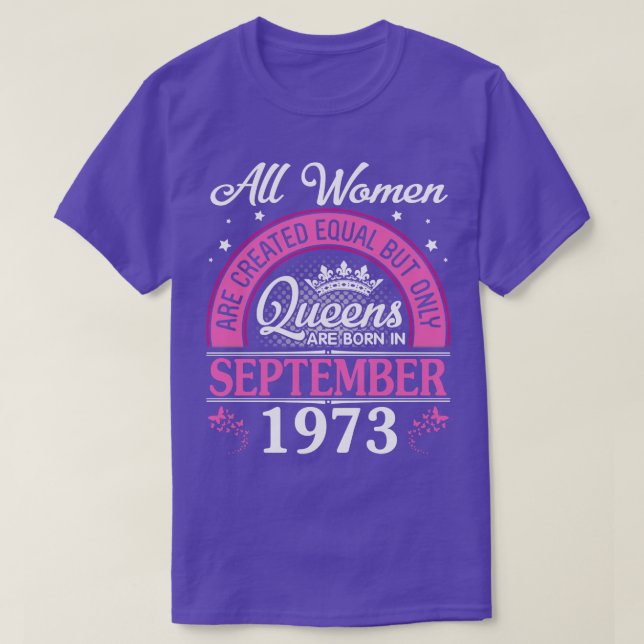 All Women Are Created Equal But Only Queens Are Bo T-Shirt (Design Front)