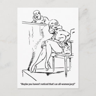 All Women Jury, Humourous Vintage Postcard