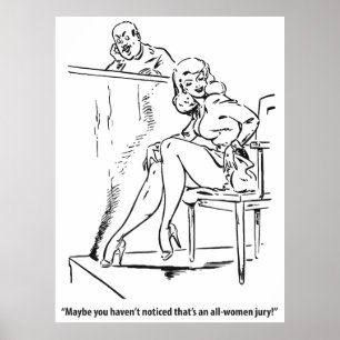 All Women Jury, Humourous Vintage Poster