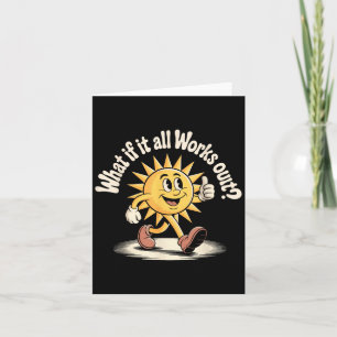 All Works Out Retro Rubber Hose Sun Motivational P Card
