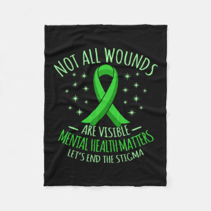 All Wounds Are Visible Mental Health Awareness Gra Fleece Blanket