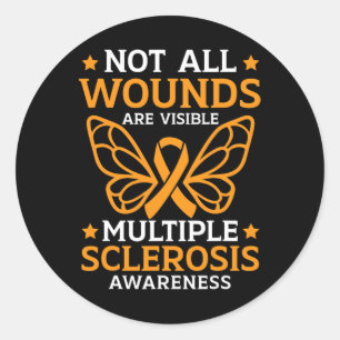 All Wounds Are Visible Multiple Sclerosis Awarenes Classic Round Sticker