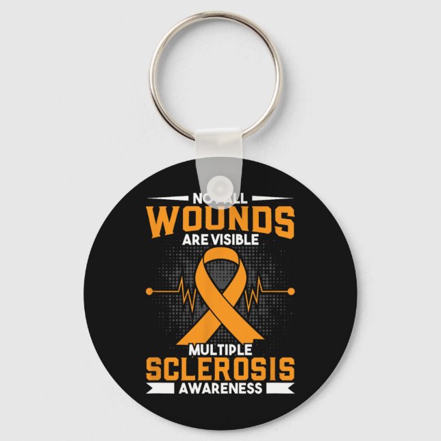 All Wounds Are Visible Multiple Sclerosis Awarenes Key Ring (Front)