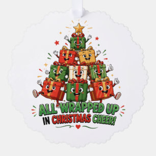 All Wrapped Up In Christmas Cheer Christmas Tree Decoration Card
