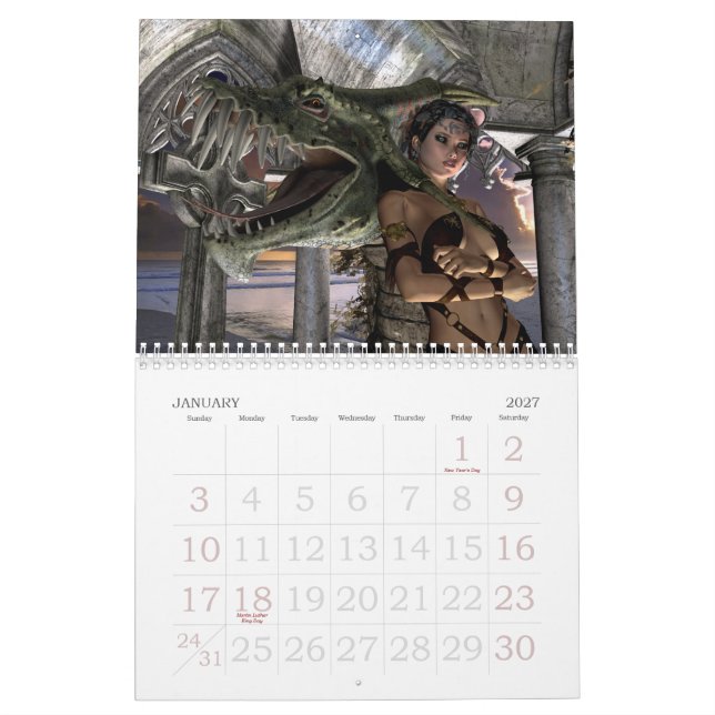 All Year Halloween 2015 Calendar (Jan 2027)