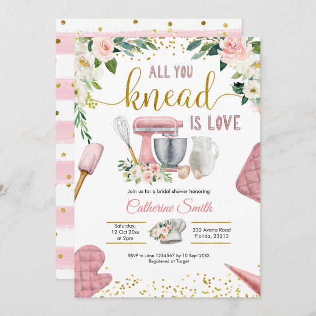 All You Knead is Love Bridal Shower Invitation (Front/Back)