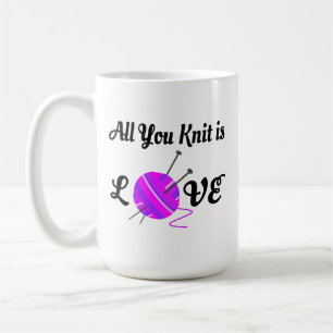 All You Knit Is Love Design Knitting Enthusiasts Coffee Mug