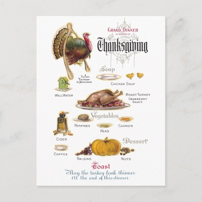 All You Need For a Thanksgiving Feast Holiday Postcard (Front)