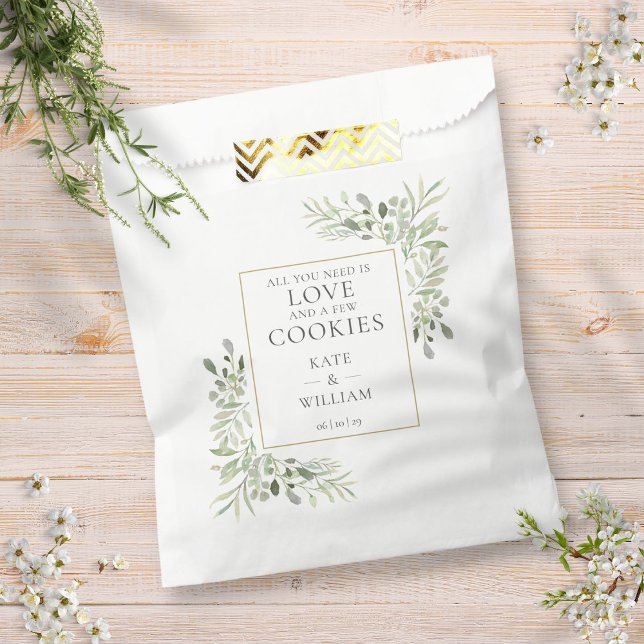All You Need Is A Cookie Greenery Wedding Favour Bag (Creator Uploaded)