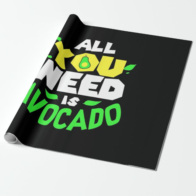 All You Need Is Avocado Wrapping Paper (Unrolled)