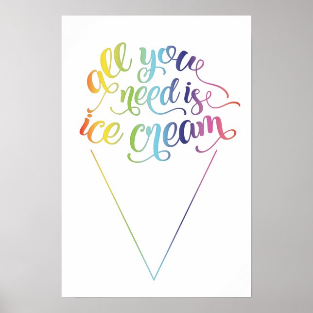 All You Need Is Ice Cream Poster (Front)