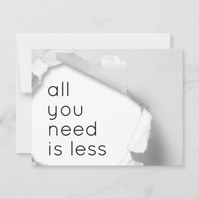 All you need is less (Front)