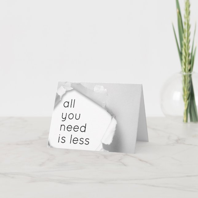 All you need is less card (Front)