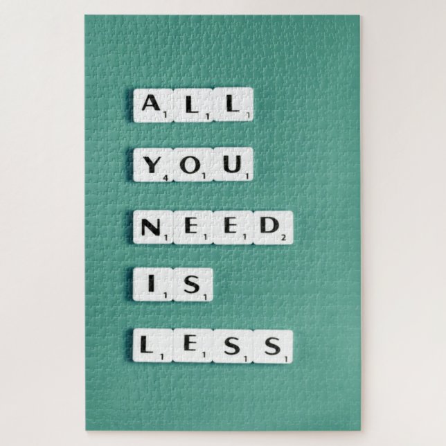 All You Need is LESS, Minimalist Jigsaw Puzzle (Vertical)