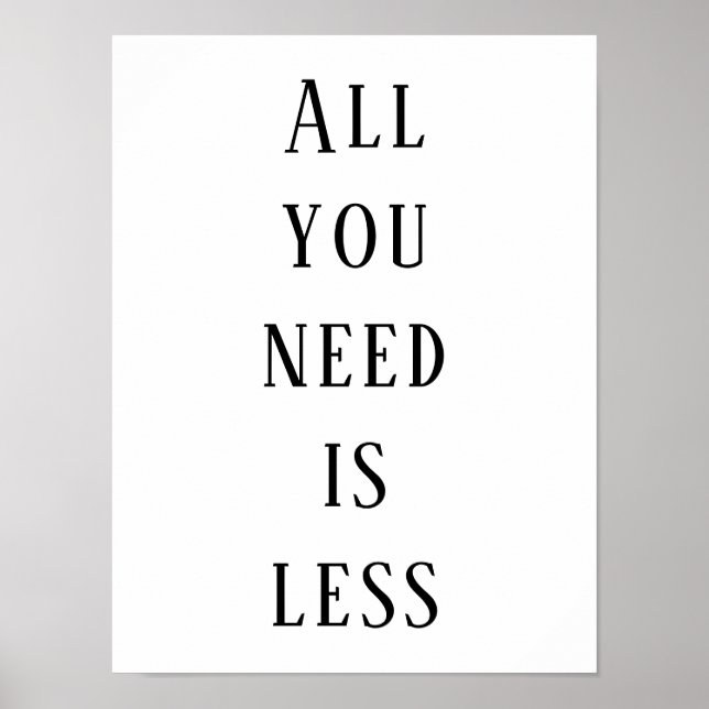 All you need is less poster (Front)