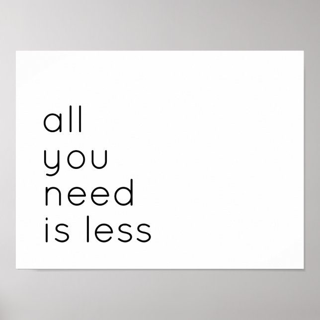 All you need is less poster (Front)