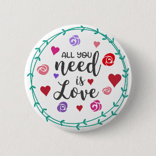 All you need is love 6 cm round badge