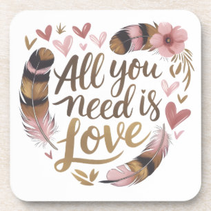 All You Need Is Love – A Gentle Boho Whisper Coaster
