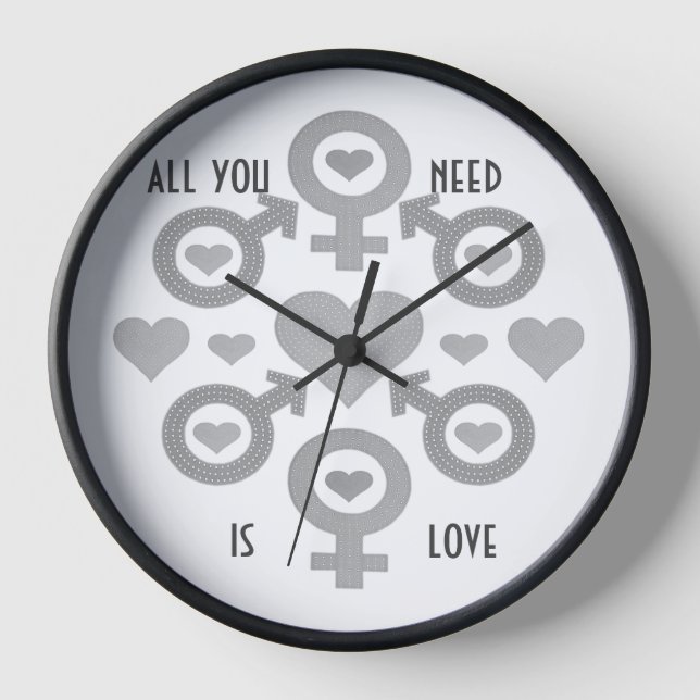 All you need is love Acrylic Wall Clock (Front)