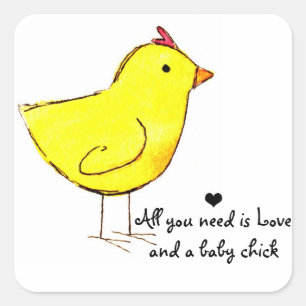 All You Need is Love and a Baby Chick Stickers