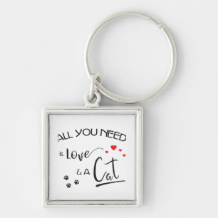 All-you-need-is-Love-and a-Cat- Key Ring